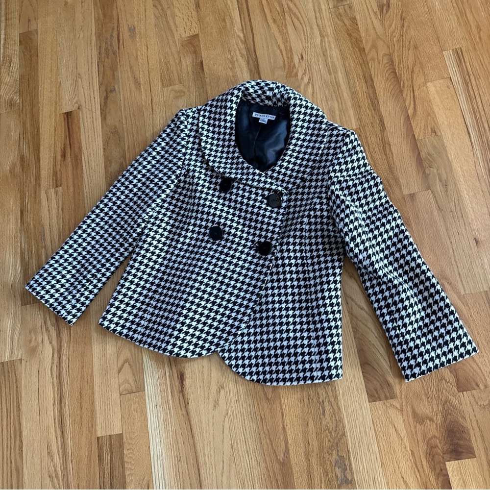 PENDLETON wool blazer, Houndstooth, Virgin & Lambs Wool, Size 12 EUC Classic - Picture 3 of 9